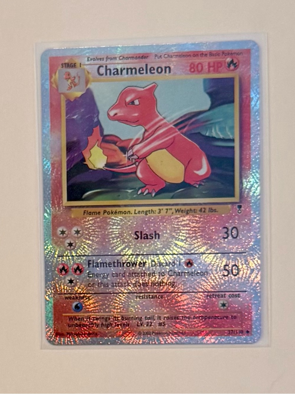 2002 Pokémon LC Charmeleon Rev Holo 37 Fan Art DIY Custom Card For Display Only